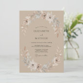 Sandbemalterer Kranz Hochzeit Einladung (Stehend Vorderseite)