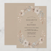 Sandbemalterer Kranz Hochzeit Einladung (Vorne/Hinten)
