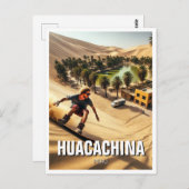 Sandboarding in Huacachina Peru Travel Postkarte (Vorne/Hinten)