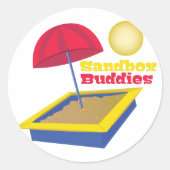 Sandbox Buddies Runder Aufkleber (Vorderseite)