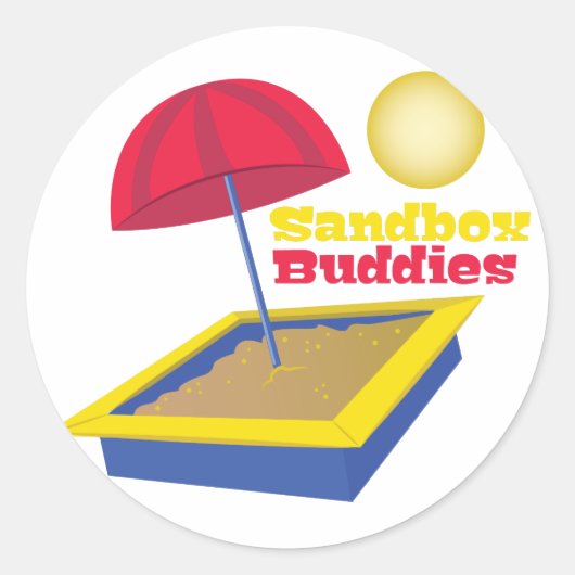 Sandbox Buddies Runder Aufkleber (Vorderseite)