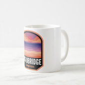 Sandbridge Beach VA Retro Sunset Kaffeetasse (VorderseiteRechts)