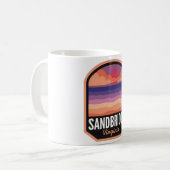 Sandbridge Beach VA Retro Sunset Kaffeetasse (Vorderseite Links)
