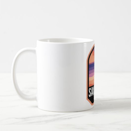 Sandbridge Beach VA Retro Sunset Kaffeetasse (Links)