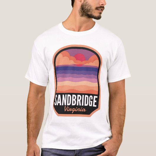 Sandbridge Beach VA Retro Sunset T-Shirt (Vorderseite)
