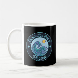 Sandbridge Beach Va Virginia Nautical Surfer Graph Kaffeetasse
