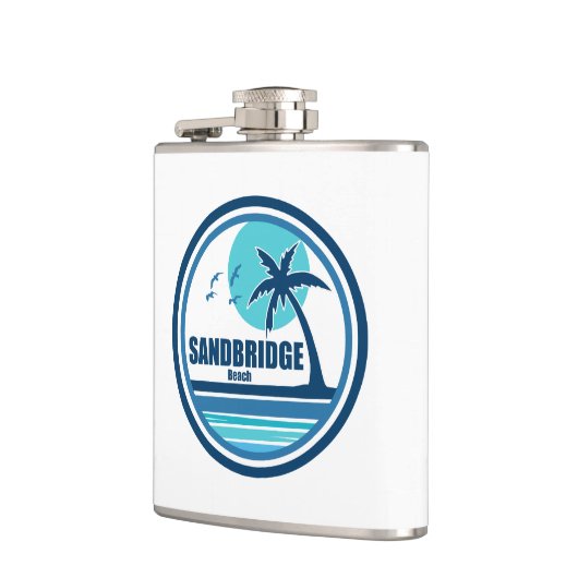 Sandbridge Beach Virginia Palm Tree Birds Flachmann (Links)