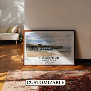 Sandbridge Beach Virginia Poster, Aquarell, Kunden Poster