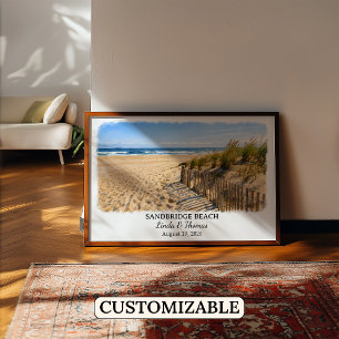Sandbridge Beach Virginia Poster, Aquarell, Kunden Poster