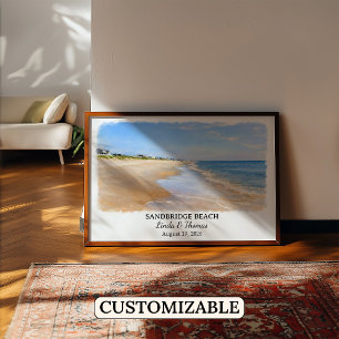 Sandbridge Beach Virginia Poster, Aquarell, Kunden Poster