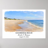 Sandbridge Beach Virginia Poster, Watercolor, Cust Poster (Vorne)