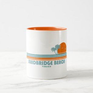 Sandbridge Beach Virginia Sun Palm Trees Zweifarbige Tasse