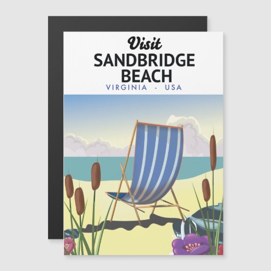 Sandbridge Beach Virginia USA, Magnetkarte (Vorne/Hinten)