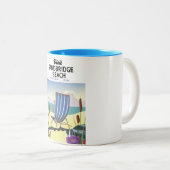 Sandbridge Beach Virginia USA, Zweifarbige Tasse (VorderseiteRechts)