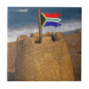 Sandburg mit südafrikanischer Flagge, Umhlanga Fliese