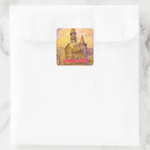 Sandburg Quadratischer Aufkleber (Tasche)