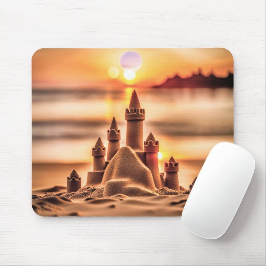 Sandburgen am Sunset Beach Mousepad (Mit Mouse)