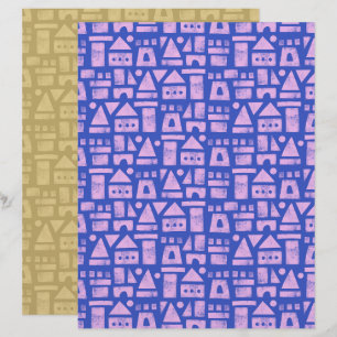 Sandburgen Blau Scrapbook Papier