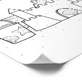 Sandcastle Adult Coloring Poster (Ecke)