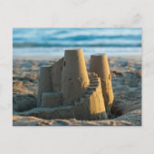 Sandcastle am Strand Niedlicher Fun Nautical Summe Postkarte (Vorderseite)