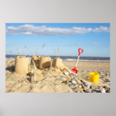 Sandcastle am Strand Poster (Vorne)