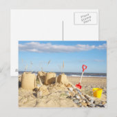 Sandcastle am Strand Postkarte (Vorne/Hinten)