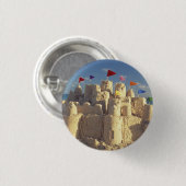 Sandcastle auf Strand Button (Vorne & Hinten)