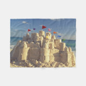 Sandcastle auf Strand Fleecedecke (Vorderseite (Horizontal))