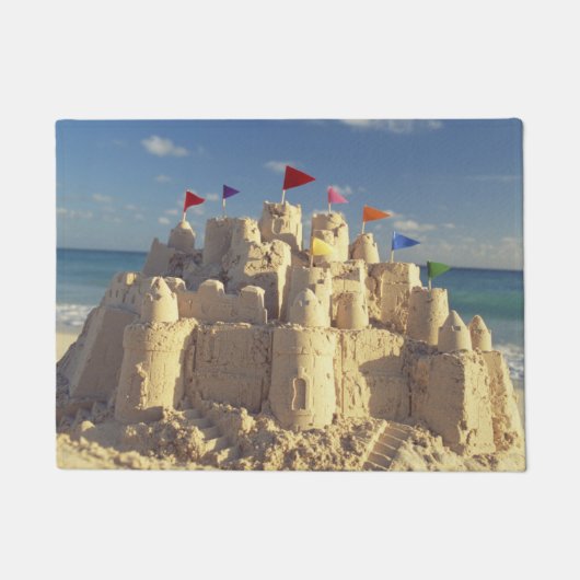 Sandcastle auf Strand Fußmatte (Vorderseite)