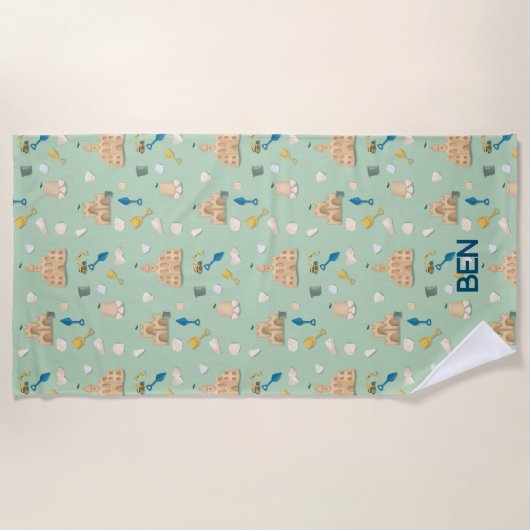 Sandcastle Beach House Custom Beach Handtuch (Vorderseite)