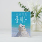 Sandcastle Coruñise Sea Nehmen Sie am Strand Postkarte (Stehend Vorderseite)