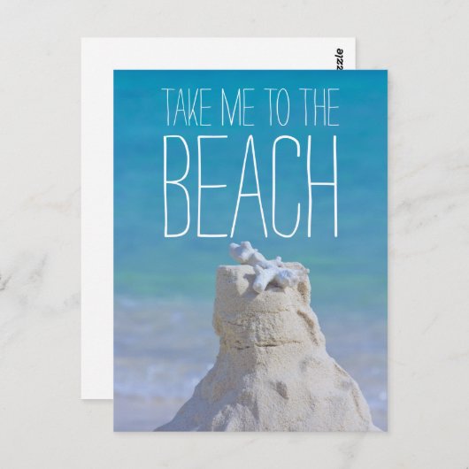 Sandcastle Coruñise Sea Nehmen Sie am Strand Postkarte (Vorne/Hinten)