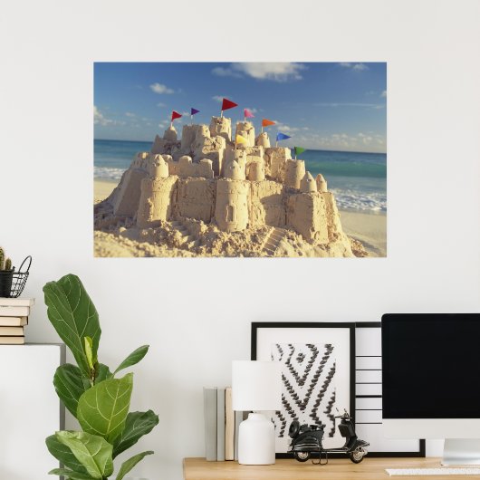 Sandcastle On Beach Poster (Heimbüro)