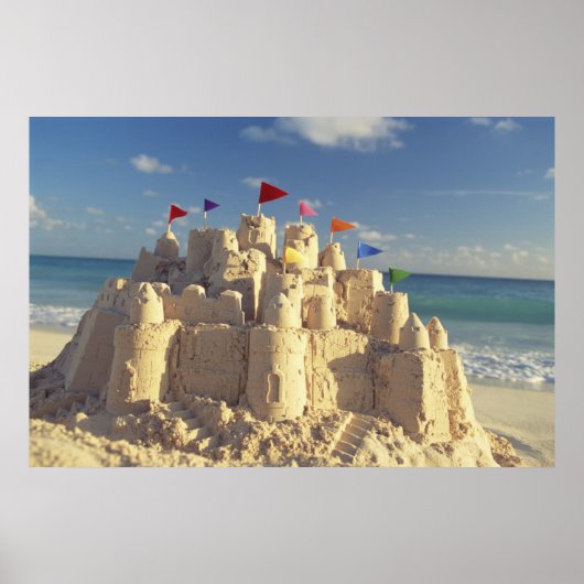 Sandcastle On Beach Poster (Vorne)
