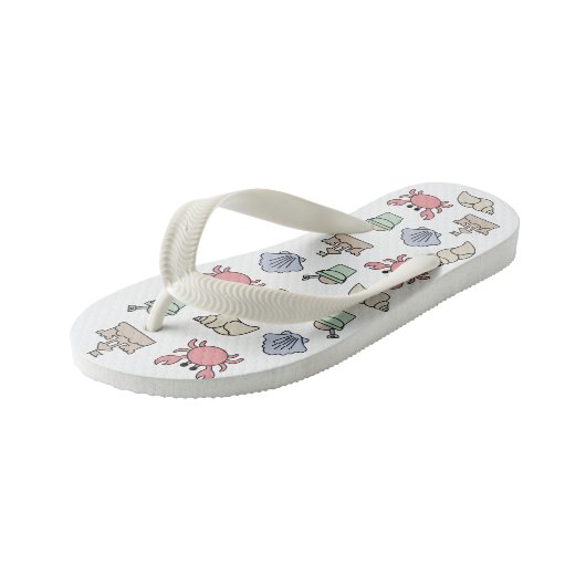 Sandcastle Pail Crab Muschel Pastel Kinderbadesandalen (Schrägansicht)