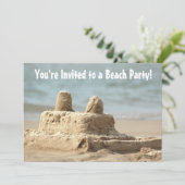 Sandcastle-Party Einladung für Kinder (Stehend Vorderseite)