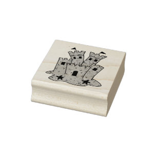 Sandcastle Sand Castle Summer Beach Briefmarke Gummistempel