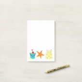 Sandcastle Shovel Pail Sand Starfish Beach Post-It Klebezettel (Auf Schreibtisch)