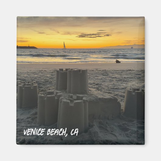 Sandcastle Sunset Dreams - Venice Beach, CA Magnet (Vorne)