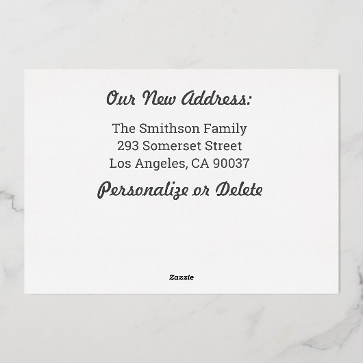 Sandcastle We have Moved Funny Moving Ankündigung (Rückseite)