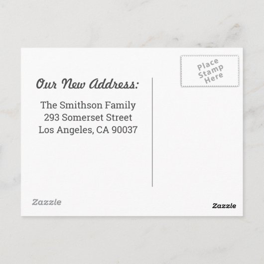 Sandcastle We have Moved Funny Moving Ankündigung Postkarte (Rückseite)