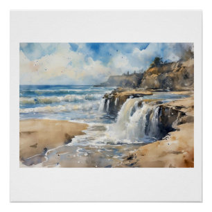 Sandcut Küstenwasserfall, Poster