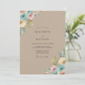 Sandcyanene Hochzeit Einladung (Stehend Vorderseite)