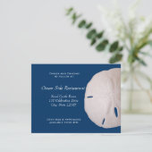 Sanddollar Hochzeit Empfang Begleitkarte (Stehend Vorderseite)