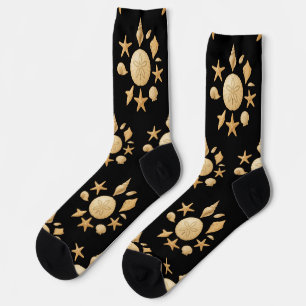Sanddollar & Meeresfundstücke – Maritimes Naturmot Socken