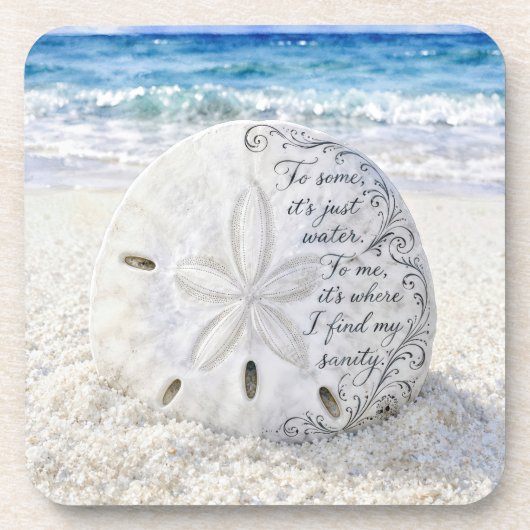 Sanddollar mit inspirierendem Zitat Getränkeuntersetzer (Vorderseite)