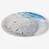 Sanddollar mit inspirierendem Zitat Pappteller (Schrägansicht)