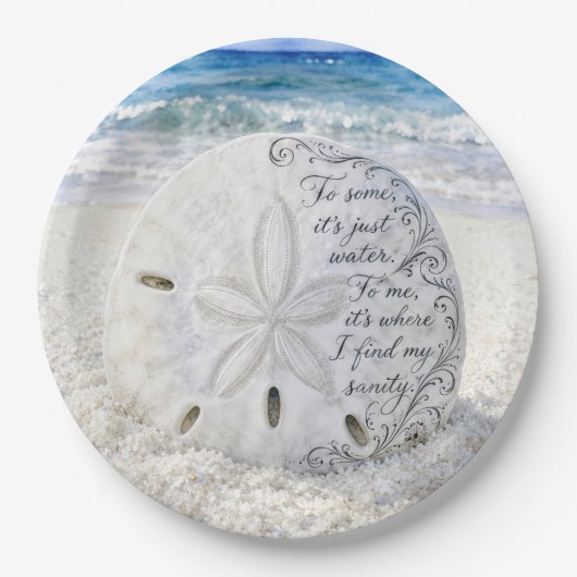 Sanddollar mit inspirierendem Zitat Pappteller (Vorderseite)