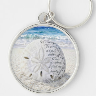 Sanddollar mit inspirierendem Zitat Schlüsselanhänger