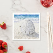 Sanddollar mit inspirierendem Zitat Serviette (Beispiel)